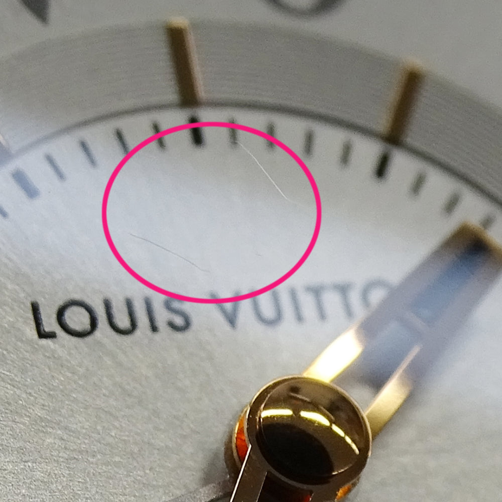 Louis Vuitton LOUIS VUITTON Women's Watch, Tambour Moon Dual Time, Quartz, Stainless Steel (QA104), Silver — Good