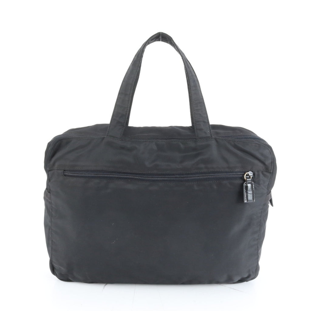 Prada Tessuto Nylon Triangle Logo Tote Bag in Black for Men