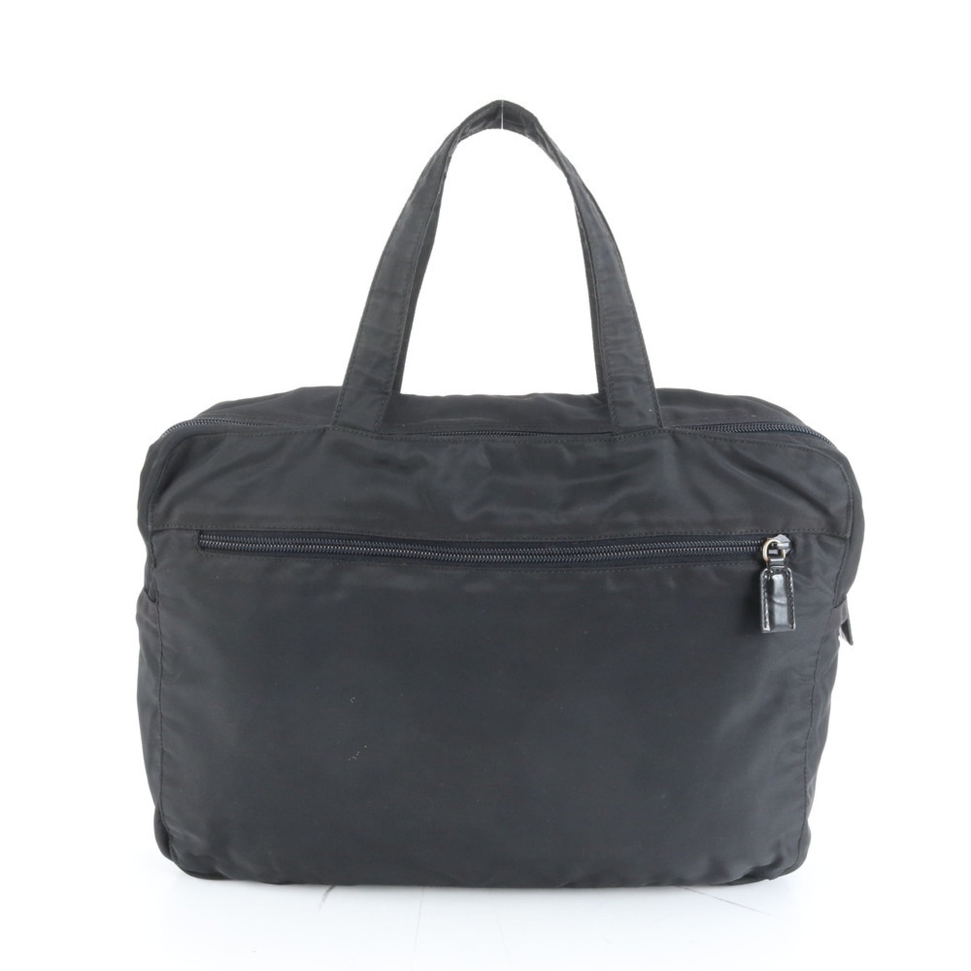 Prada Tessuto Nylon Triangle Logo Tote Bag in Black for Men