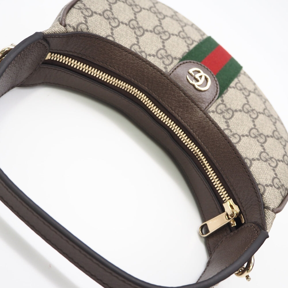GUCCI Ophidia GG Supreme Small Shoulder Bag 838463 Handbag Beige Red Green Leather Women's — New - Store Return