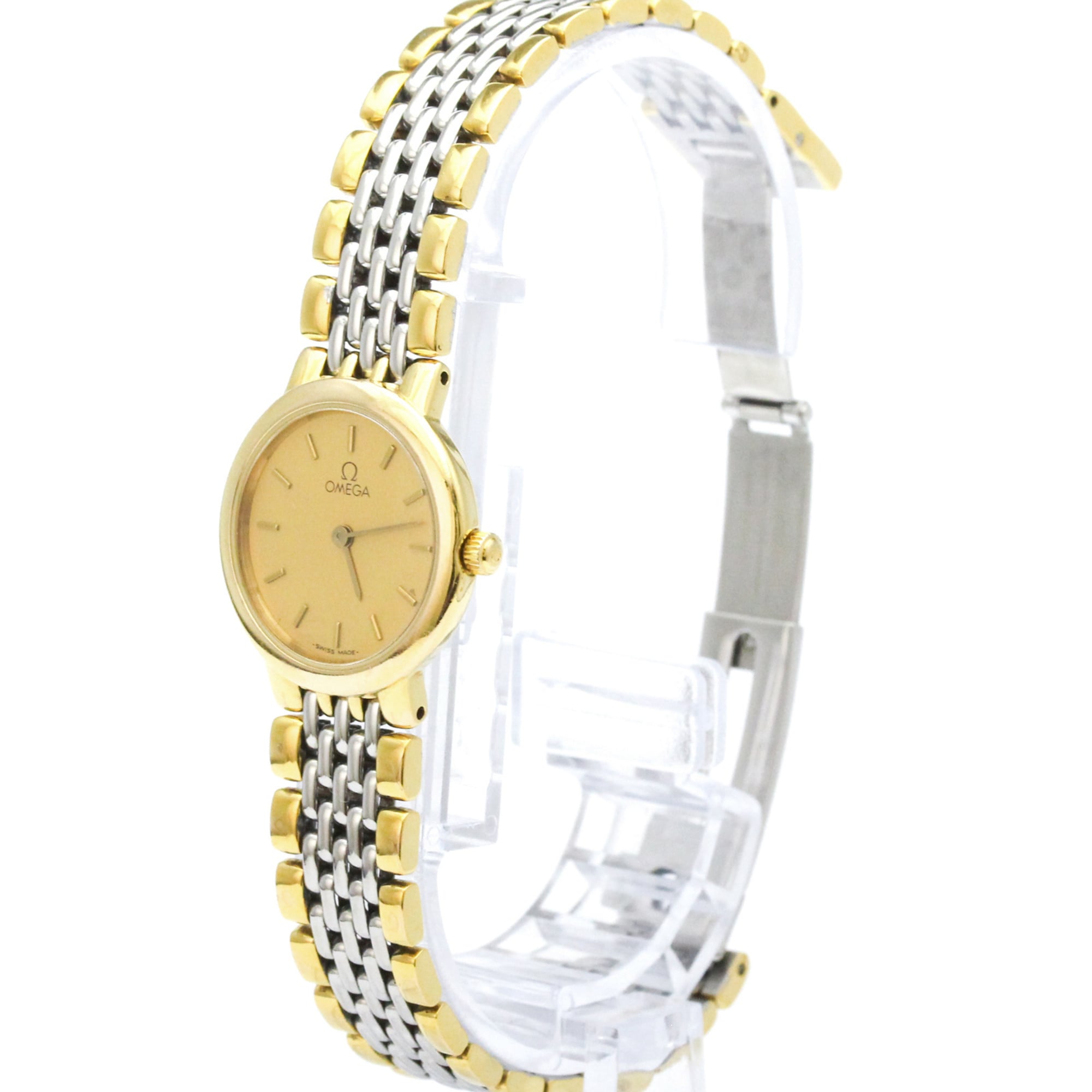 OMEGA De Ville Quartz Gold Plated Quartz Ladies Watch 795.0897 — Good