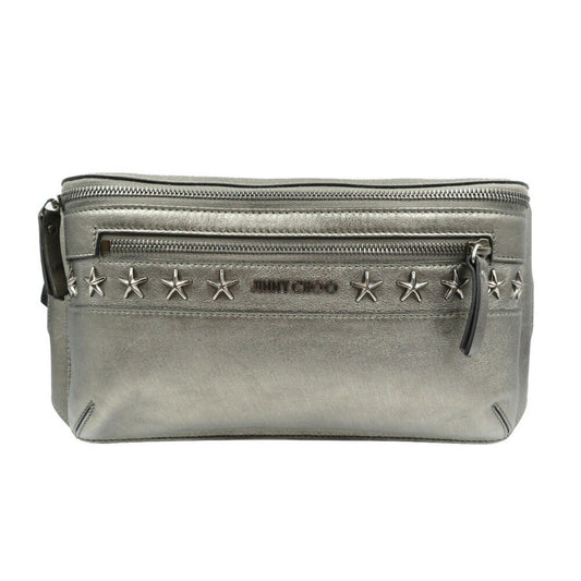 Jimmy Choo Star Studded Leather Metallic Gray Body Bag 0208JIMMY CHOO 5J0208ESI5