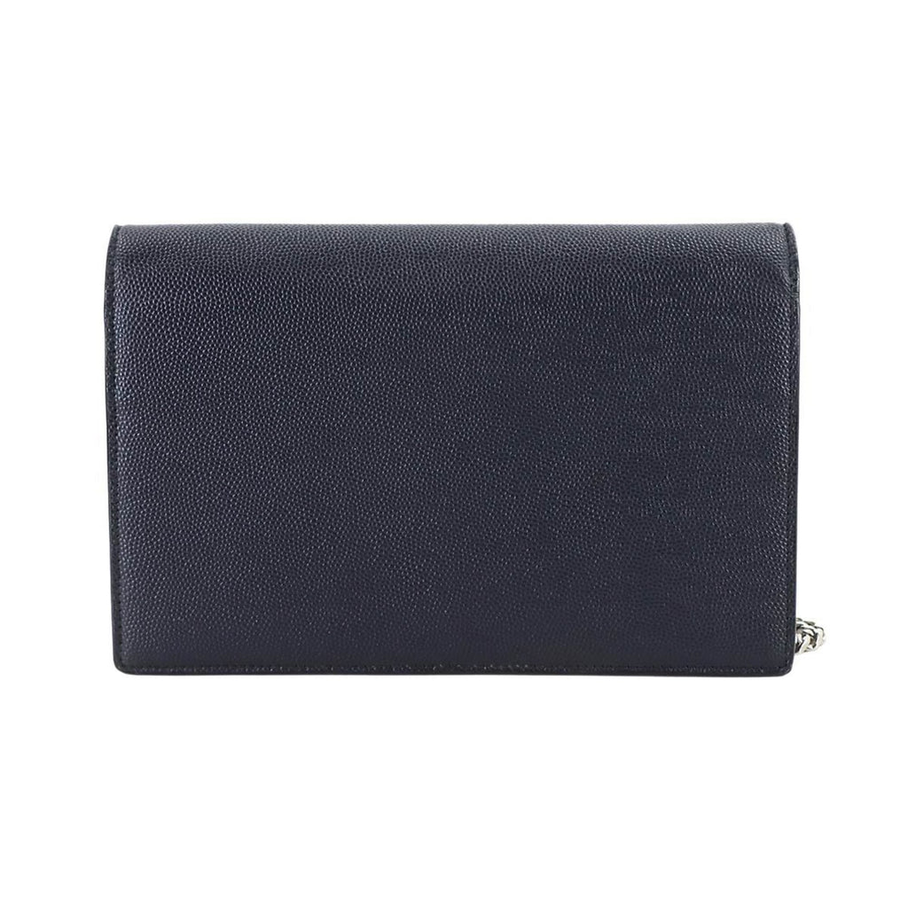 Saint Laurent Kate Chain Wallet, Bifold Long Leather, Navy Blue, 452159