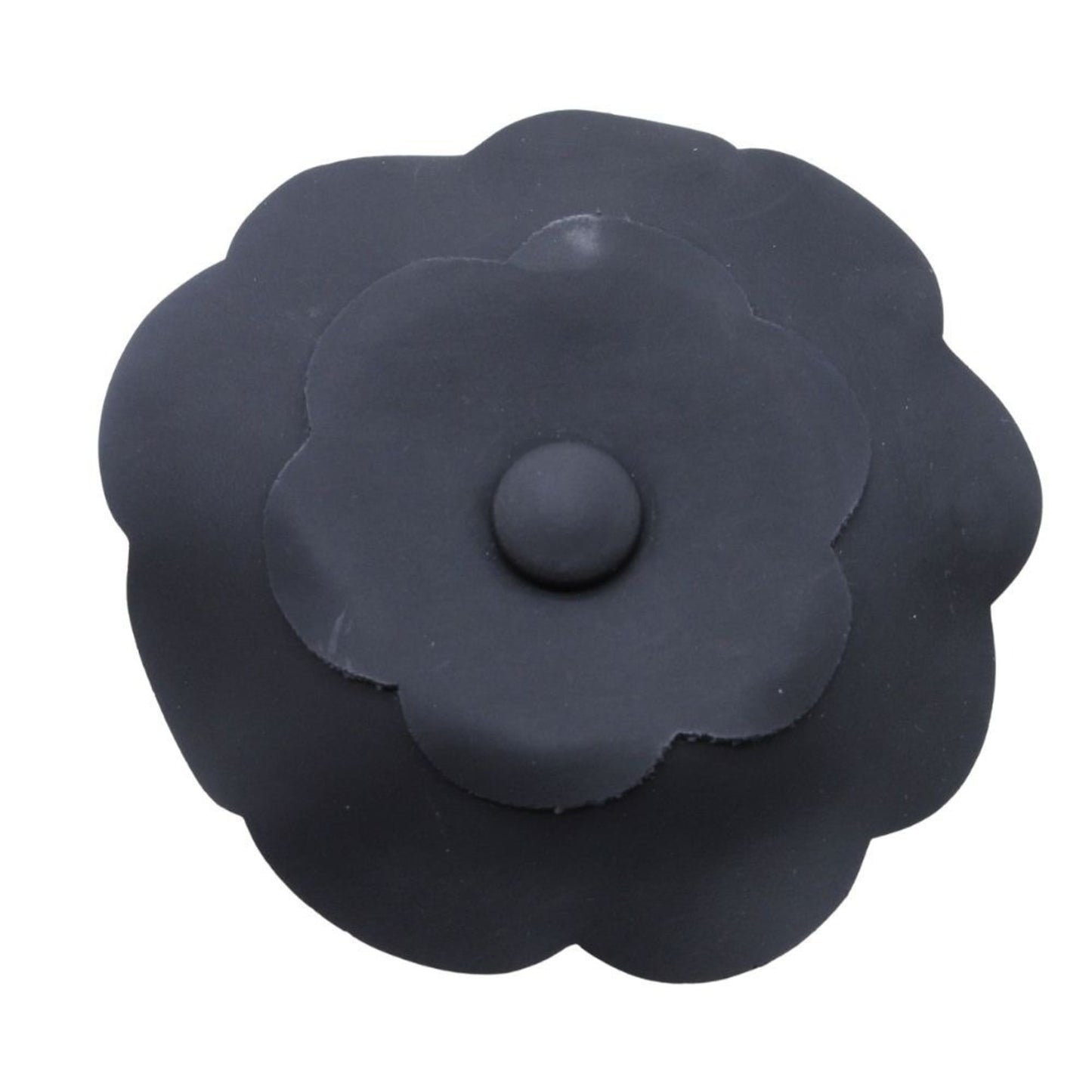 CHANEL Camellia Leather Corsage Brooch Formal Accessory Black Women's