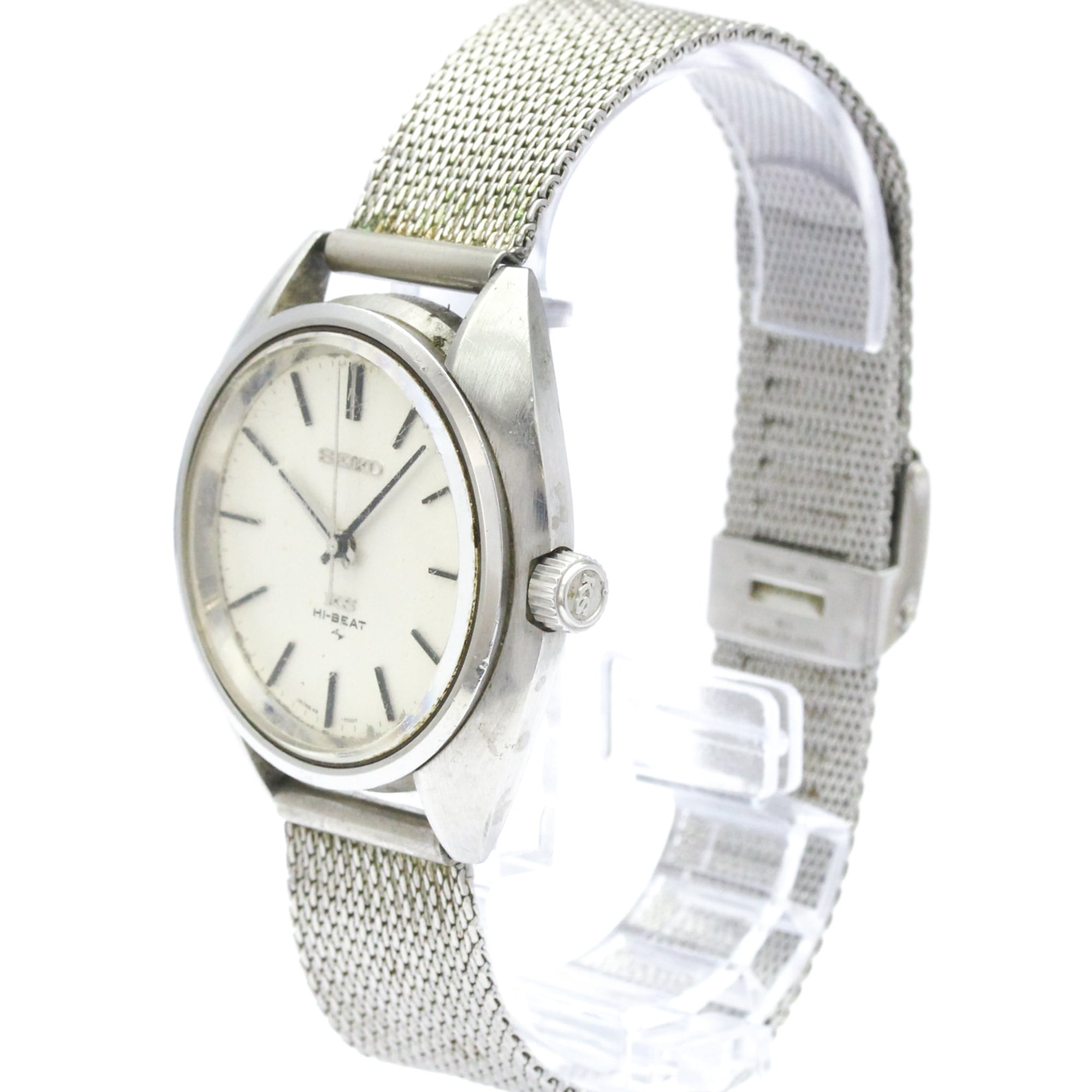 SEIKO King Seiko Steel Hand-Winding Mens Watch 45-7010 Vintage — Good