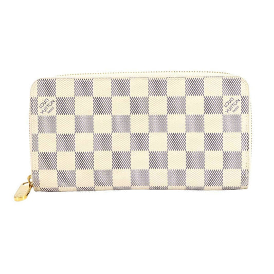 Louis Vuitton Damier Azur Zippy Wallet, Round, Beige, N41660