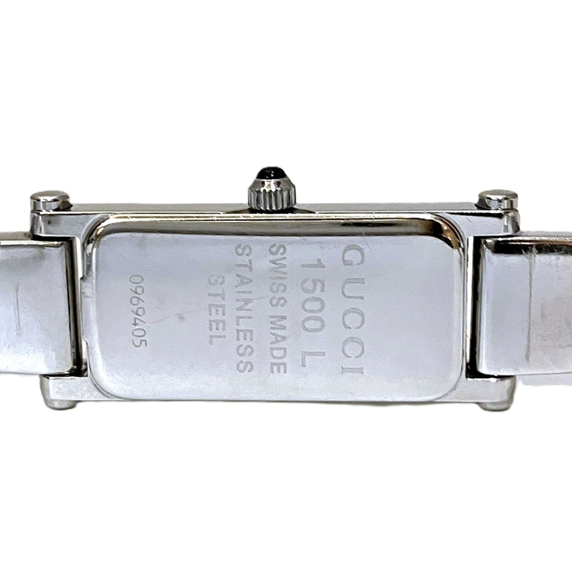 Gucci GUCCI Watch Square Bangle Total Weight 27g Stainless Steel Quartz Black Dial 1500L — Good