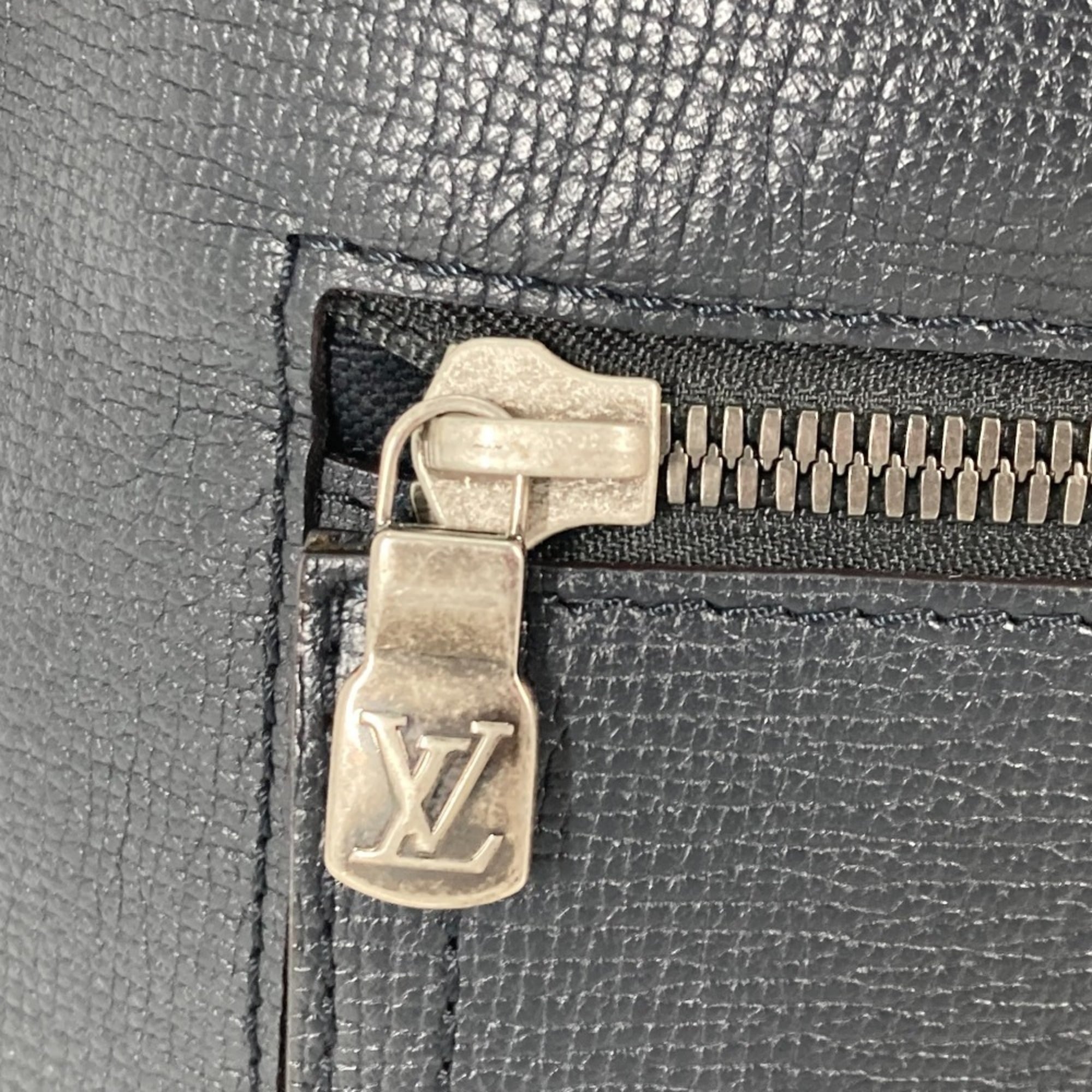 LOUIS VUITTON M54960 Utah Canyon Backpack, Men's, Leather, Blue Marine, Navy — Like New