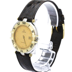 OMEGA Constellation Date 18K Gold Steel Mens Watch 196.0360 Polished — Very Good