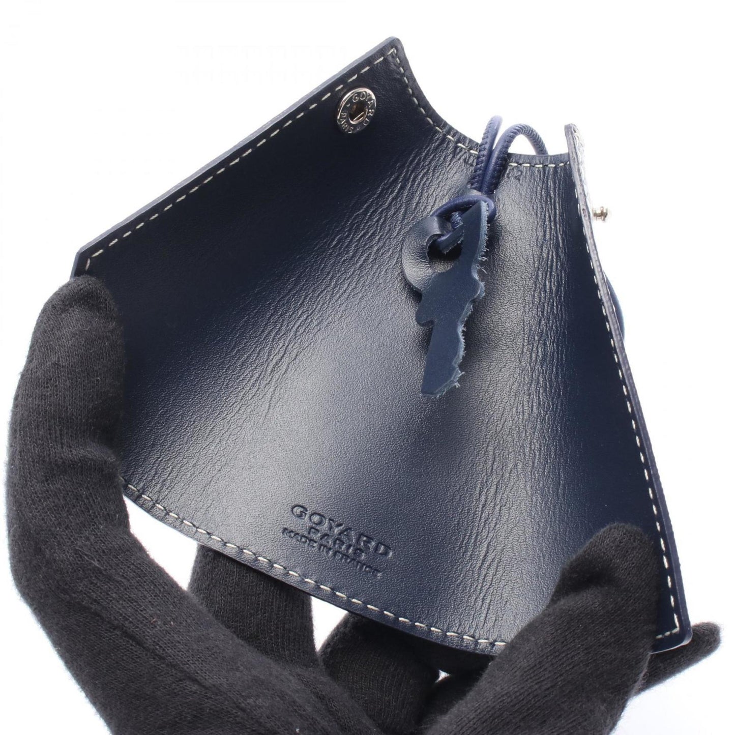 Goyard GOYARD Key Charm Case Accessory, Coated Canvas and Leather, Women's, Navy Blue, Multicolor