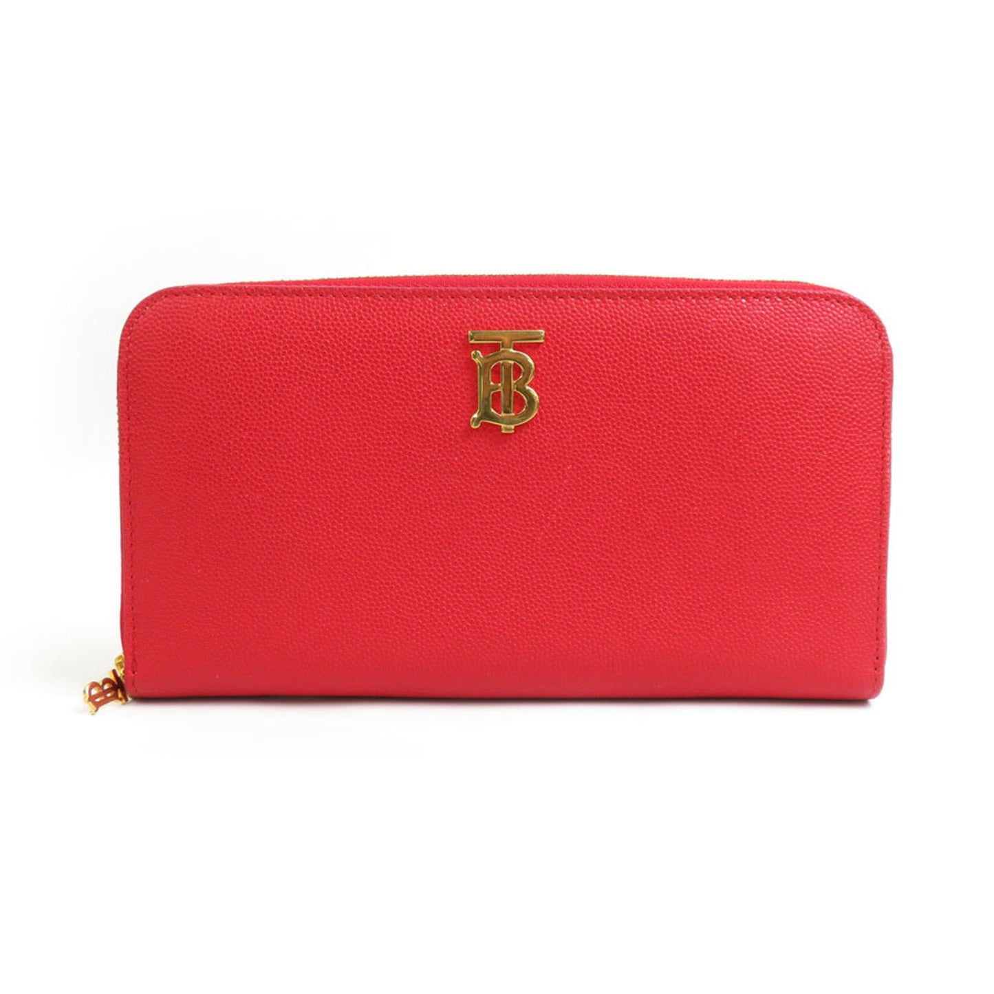 Burberry round long wallet leather red men's women's h30821a