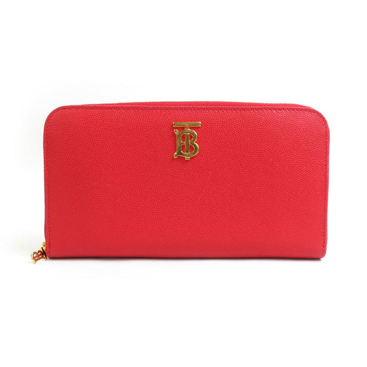 Burberry round long wallet leather red men's women's h30821a