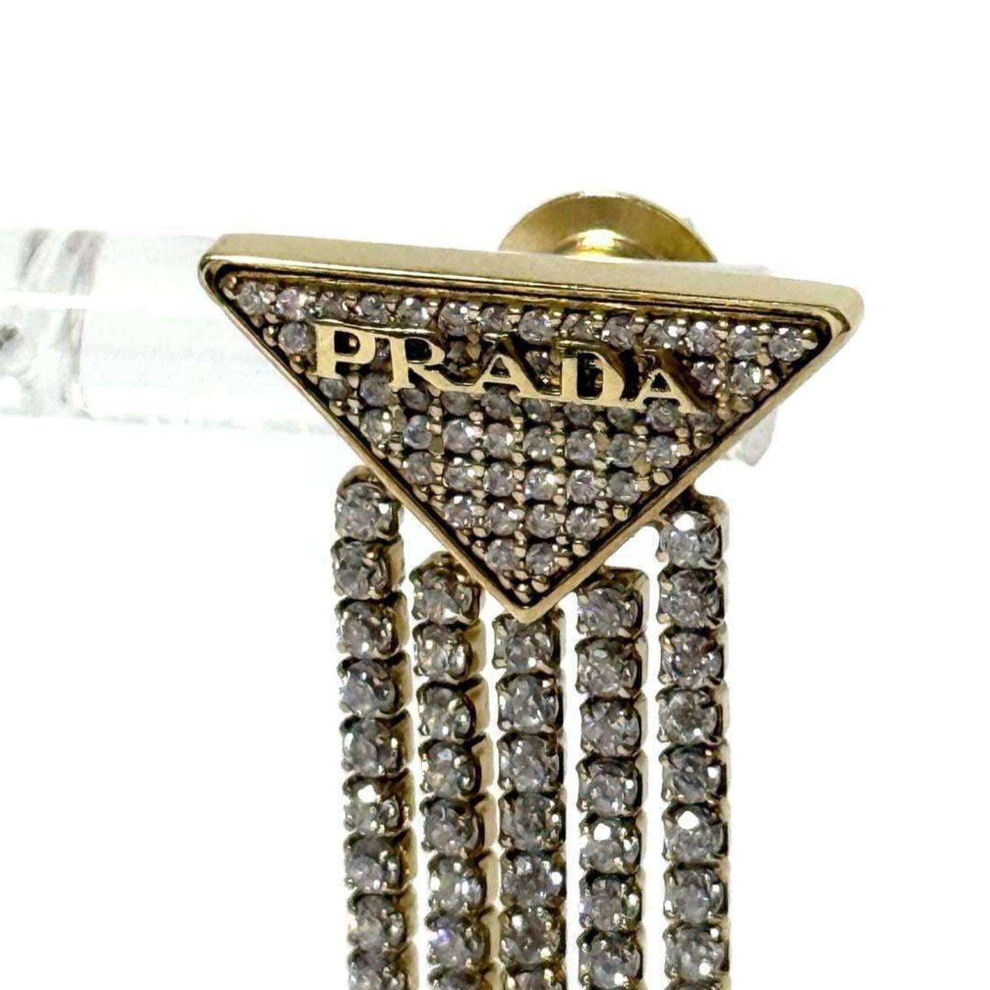 Prada Women's Crystal Logo Jewel Zirconia Earrings in Silver 925