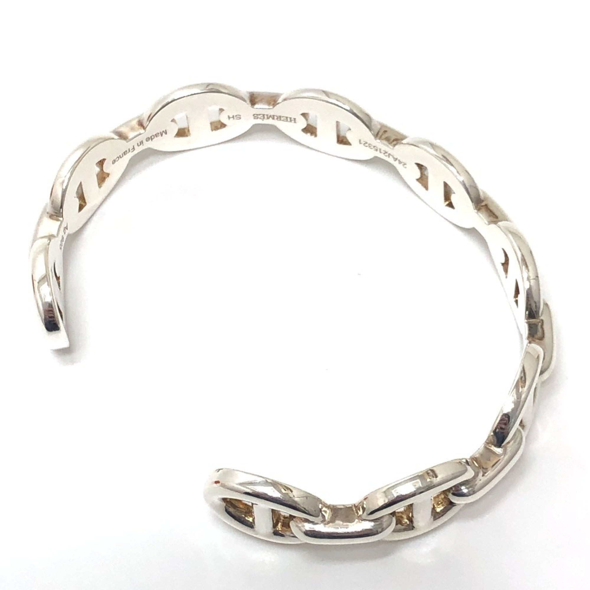 HERMES Chaine d'Ancre Enchainée SH size accessory bangle SV925 women's silver like new — Like New