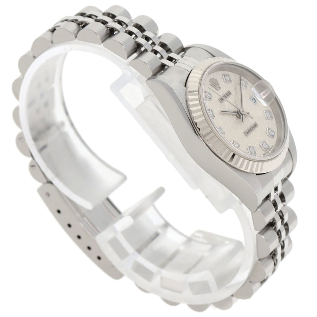 Rolex 79174G Datejust 10P Diamond Watch in Stainless Steel SS 18K White Gold for Women