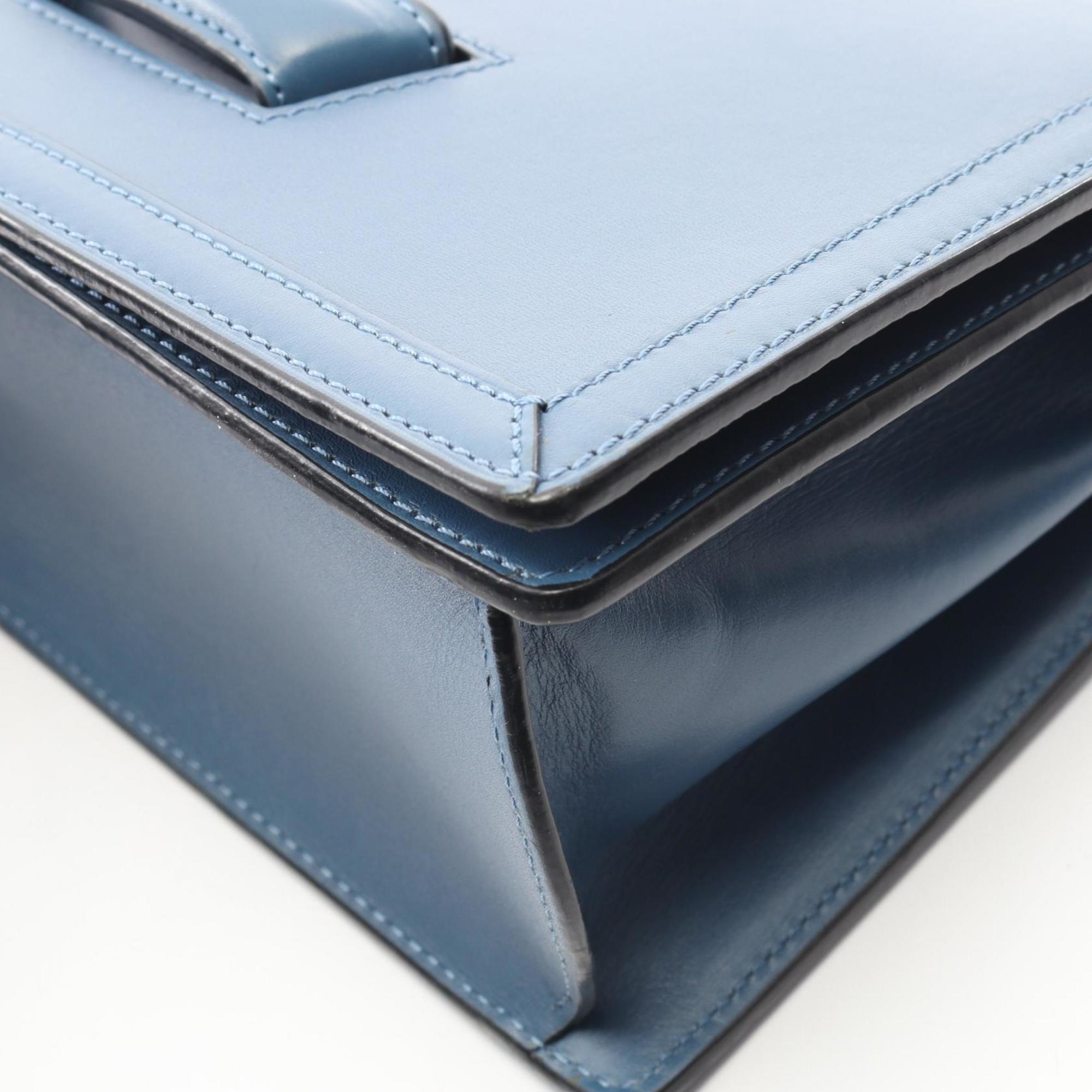 LOEWE Barcelona Shoulder Bag, Leather, Women's, Blue