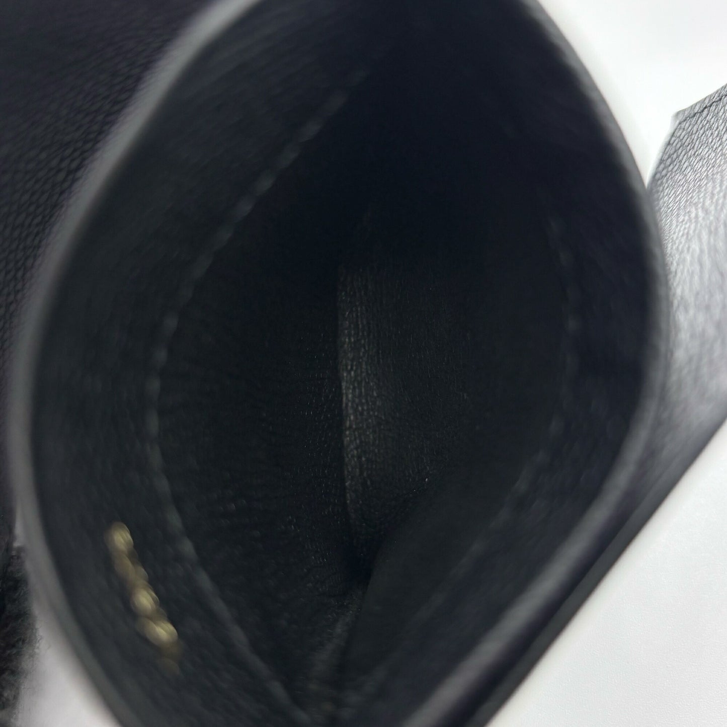 Valextra Wallet Double Money Clip Leather Black Coin Purse Billfold