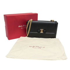 Salvatore Ferragamo Vara AU-21G462 Women's Leather Shoulder Bag Black — Like New