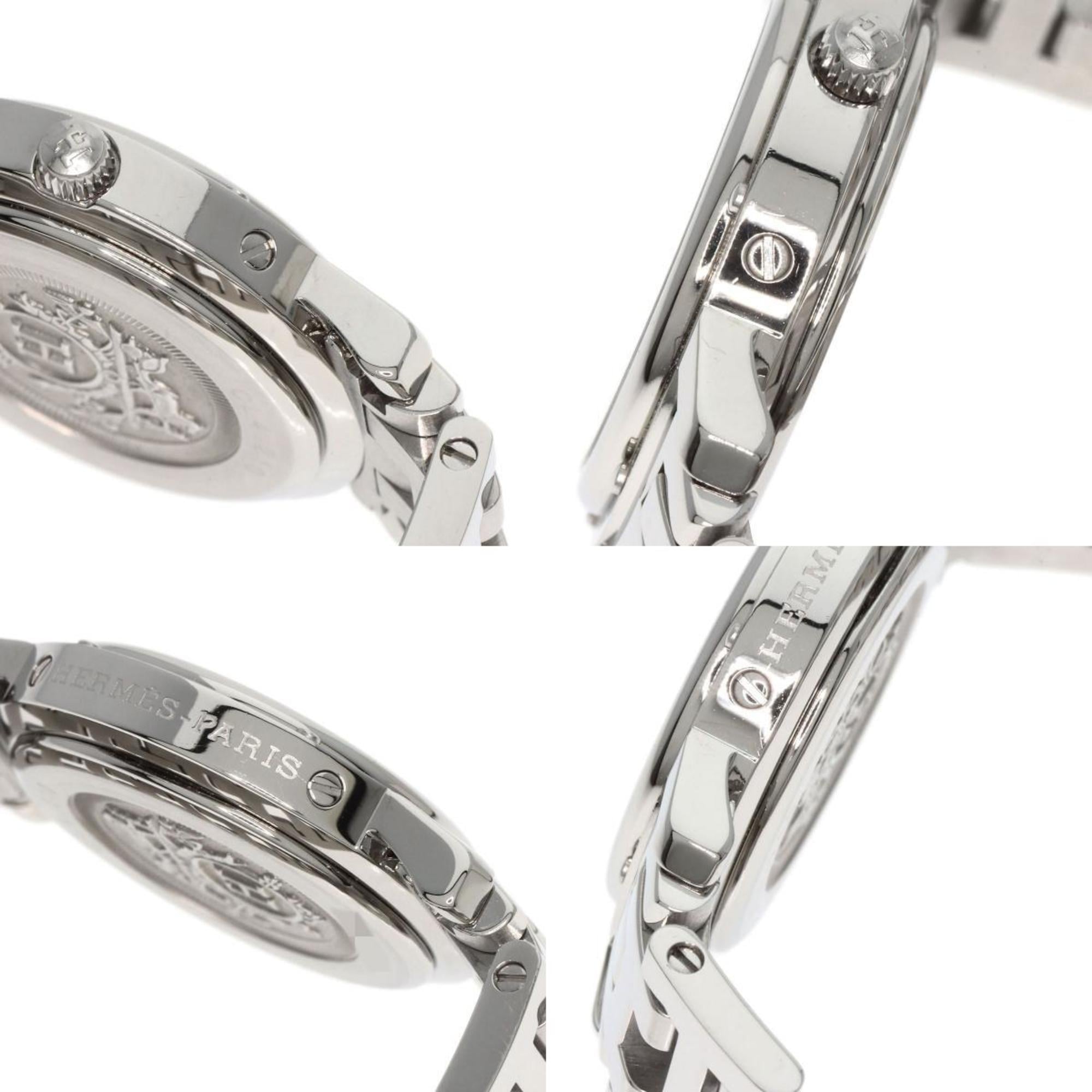 Hermes CL4.210 Clipper Nacle Watch Stainless Steel SS Ladies HERMES — Very Good