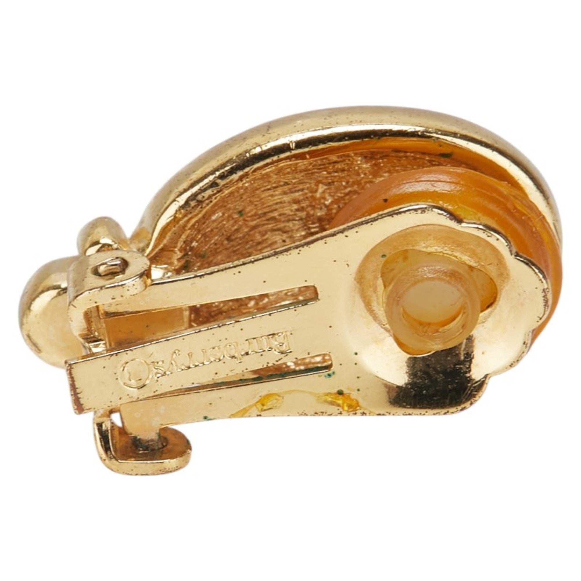 Burberry Vintage Oval Rhinestone Earrings, Gold and Green Plated, Women's