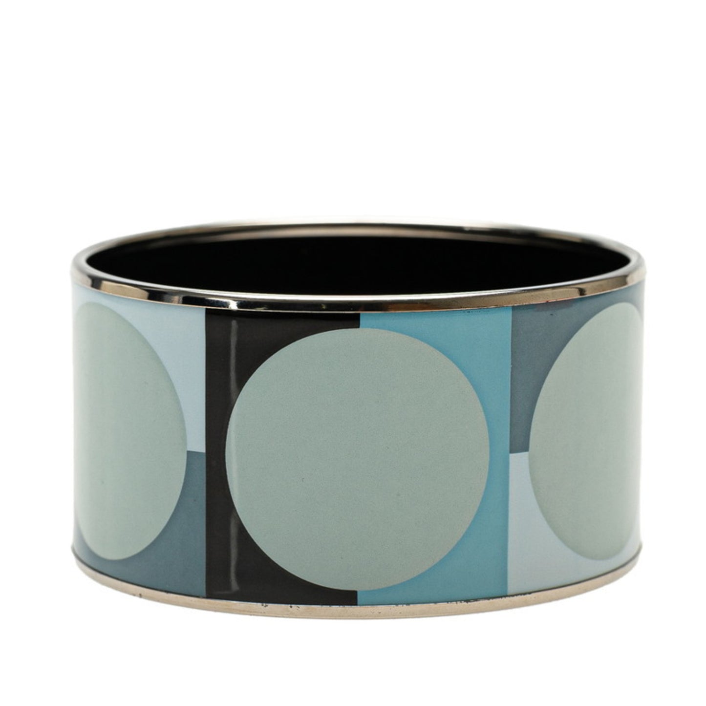 Hermes TGM Enamel Cloisonne Bangle in Silver and Multicolor Metal for Women