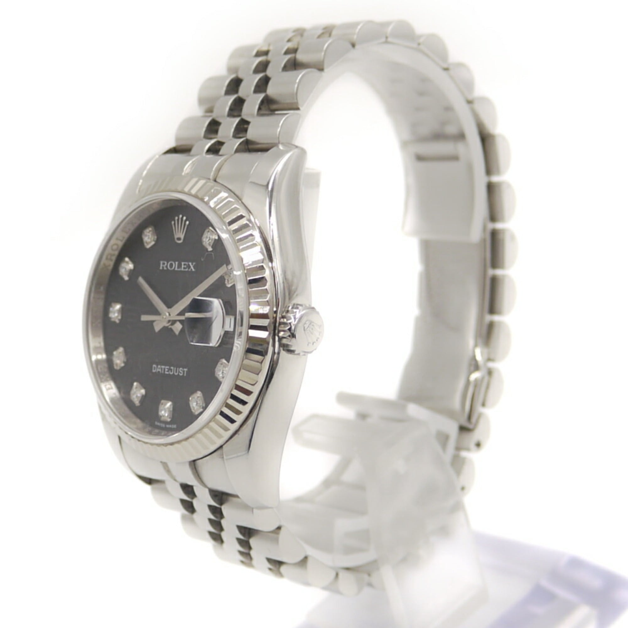 ROLEX Rolex Datejust 10P Diamond 116234G SS/WG Automatic Jubilee Bracelet Computer Dial — Good