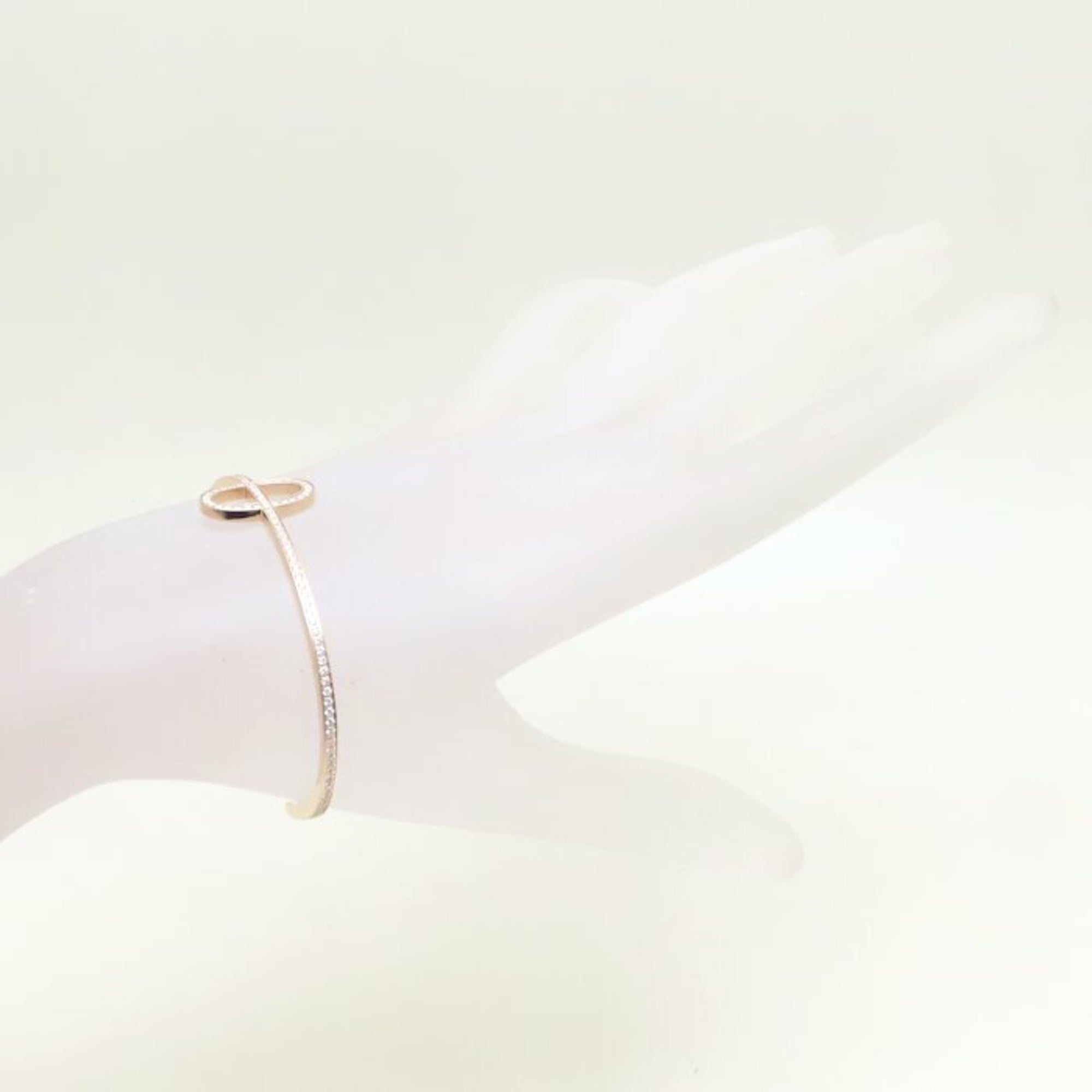 HERMES Chaine d'Ancre Contour Bangle with 0.84ct Diamonds in 18KPG, Women's, 294639 — Like New