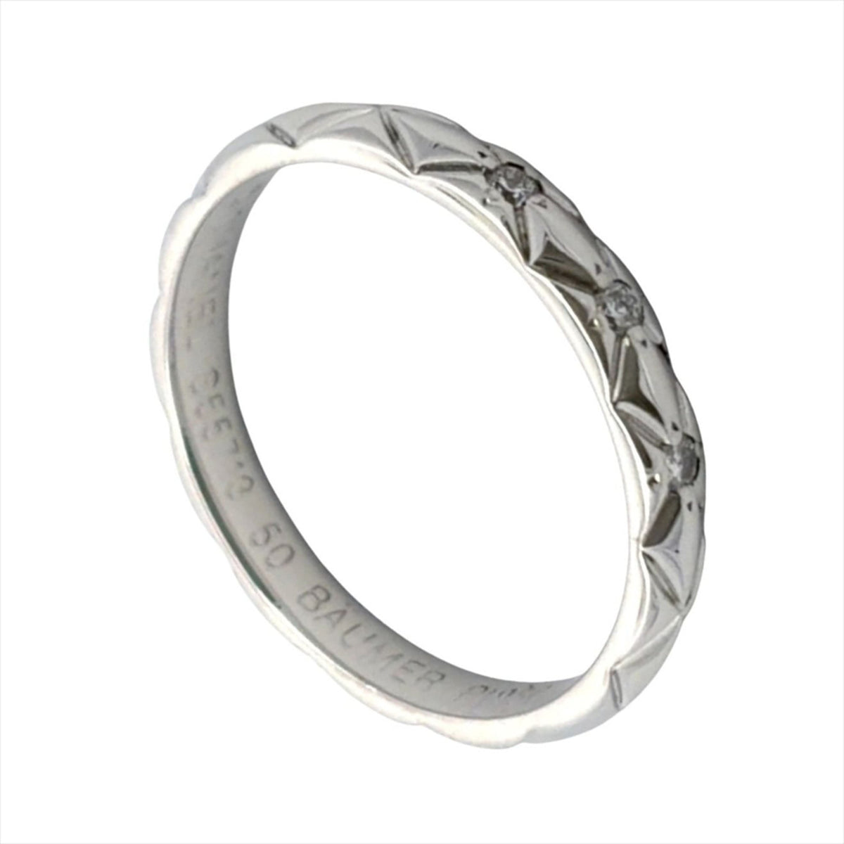 Chanel Coco Crush 3-Diamond Ring, Size #50, Platinum 950, 2.9g, Women's Ring — Like New