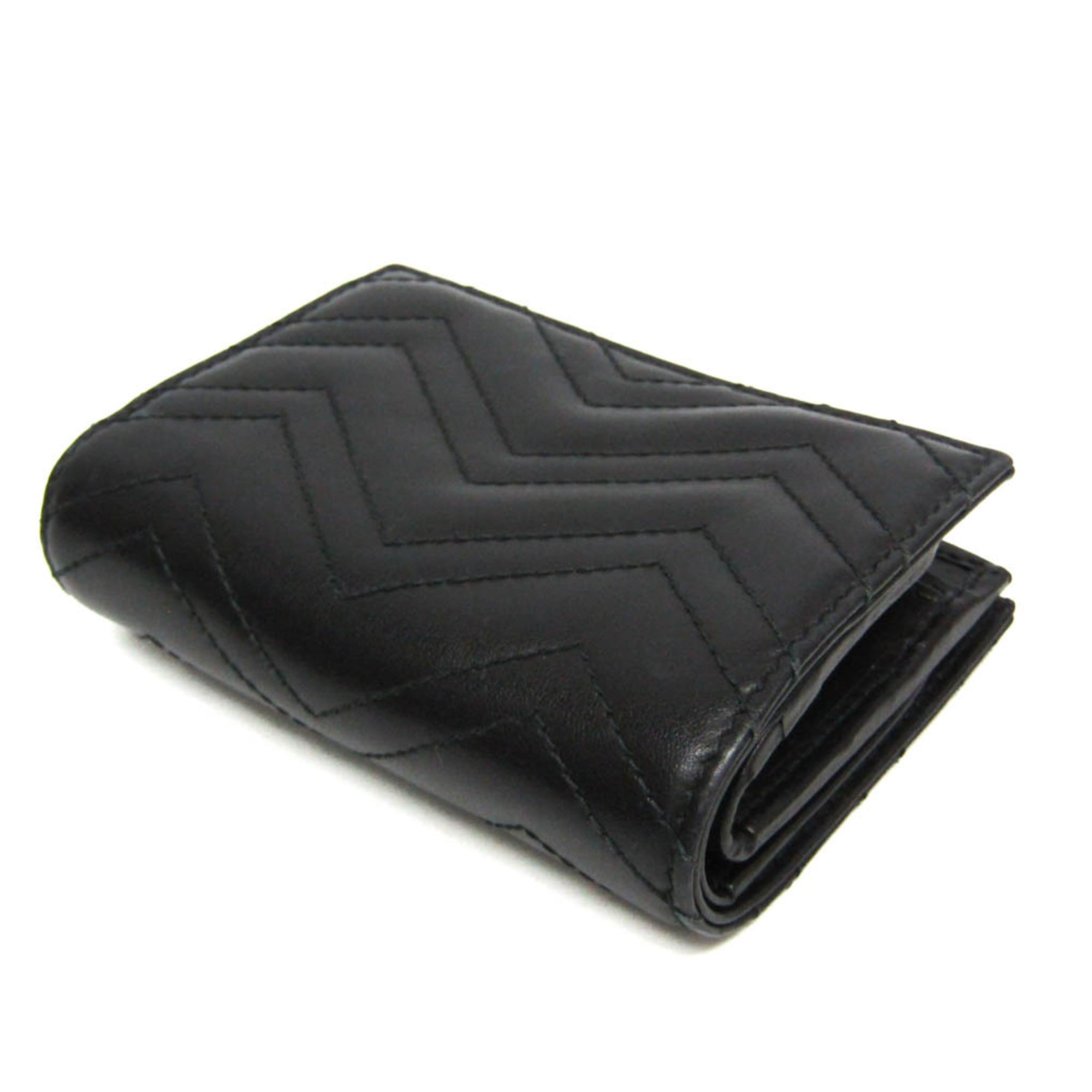 Gucci GG Marmont 773427 Women's Leather Wallet (bi-fold) Black
