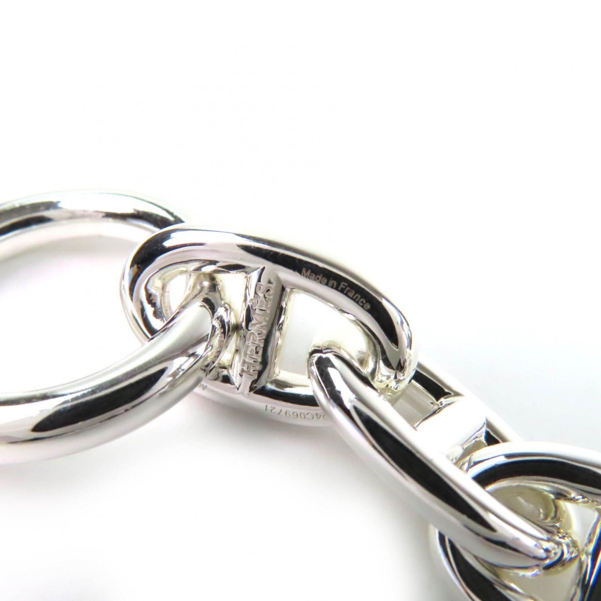 HERMES Chaine d'Ancre MM 925 14-link chain bracelet, 2024 model, silver, weight 50.52g, women's — Like New