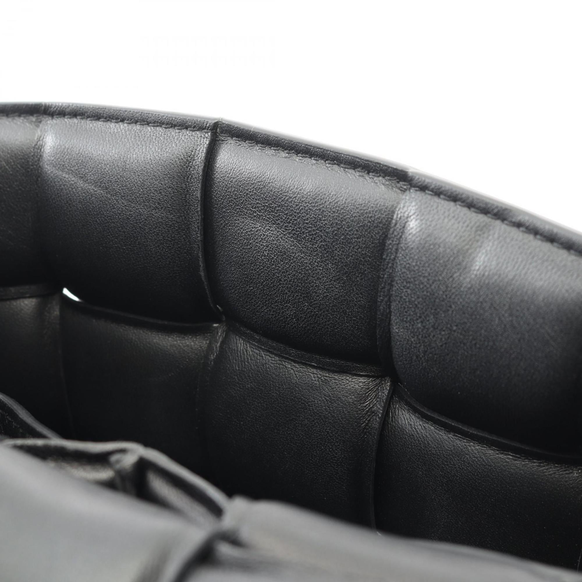 Bottega Veneta Padded Cassette Intrecciato Shoulder Bag in Black Leather for Women