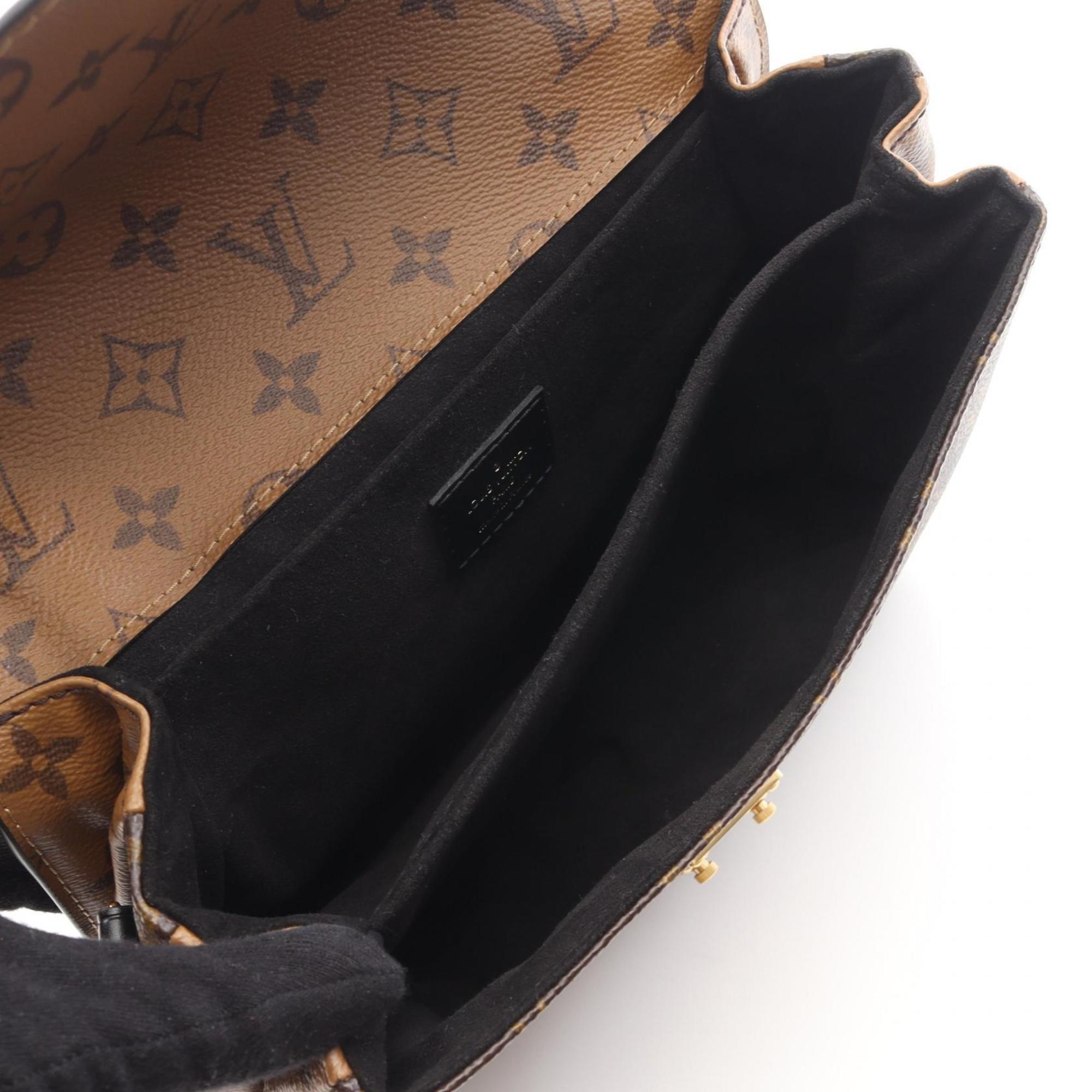 Louis Vuitton Metis MM Pochette Handbag, Coated Canvas and Leather, Monogram Reverse, Women's, Brown Black, M44876