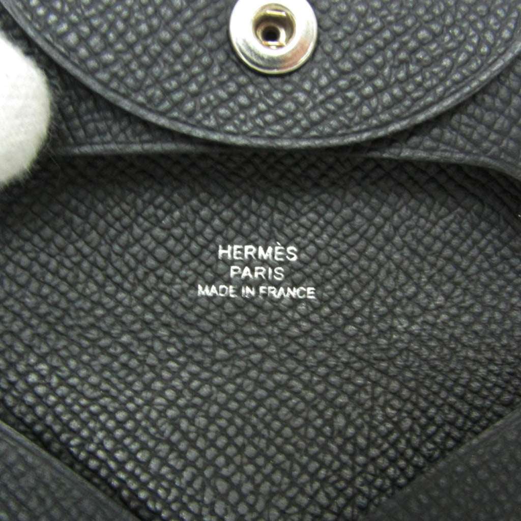 Hermes Bastia Women,Men Epsom Leather Coin Purse/coin Case Black