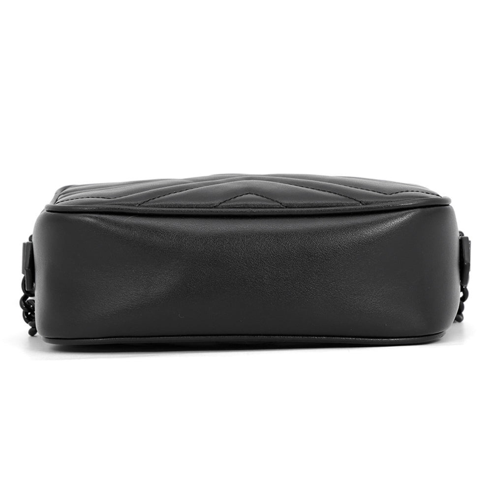 Gucci Chain Shoulder Bag Mini GG Marmont Leather 448065 GUCCI Camera Black Handbag Women's — Like New