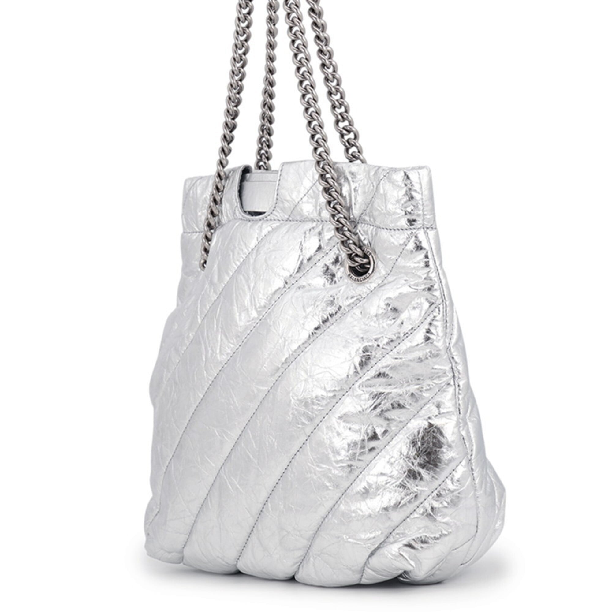 Balenciaga Shoulder Bag Crushed Chain Tote Small Leather 742942 BALENCIAGA 2-way Handbag — Like New