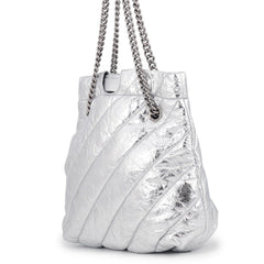 Balenciaga Shoulder Bag Crushed Chain Tote Small Leather 742942 BALENCIAGA 2-way Handbag — Like New