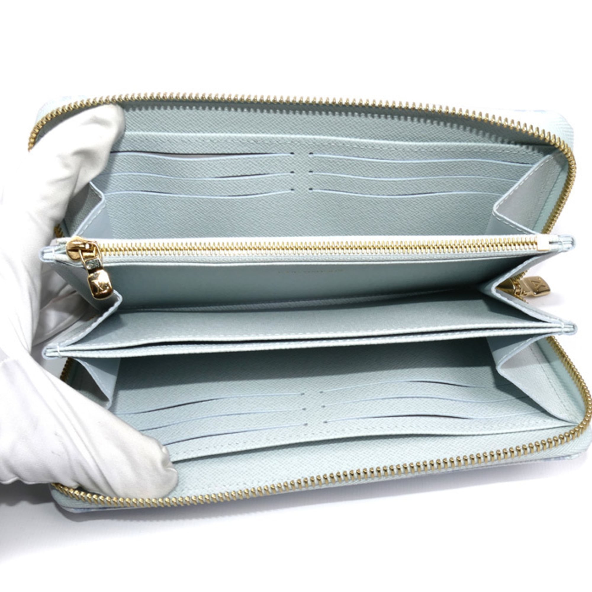 LOUIS VUITTON Louis Vuitton Zippy Wallet Long Monogram Origin Blue Courier M27686 Men's and Women's