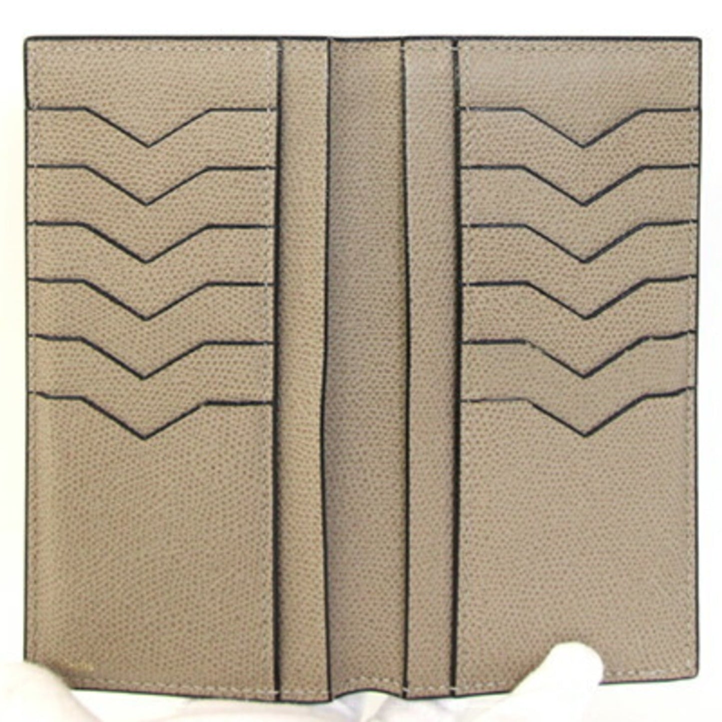 Valextra Bi-Fold Long Wallet Vertical 12 Cards SGNL0021028 Oyster Gray Leather Men's Women's