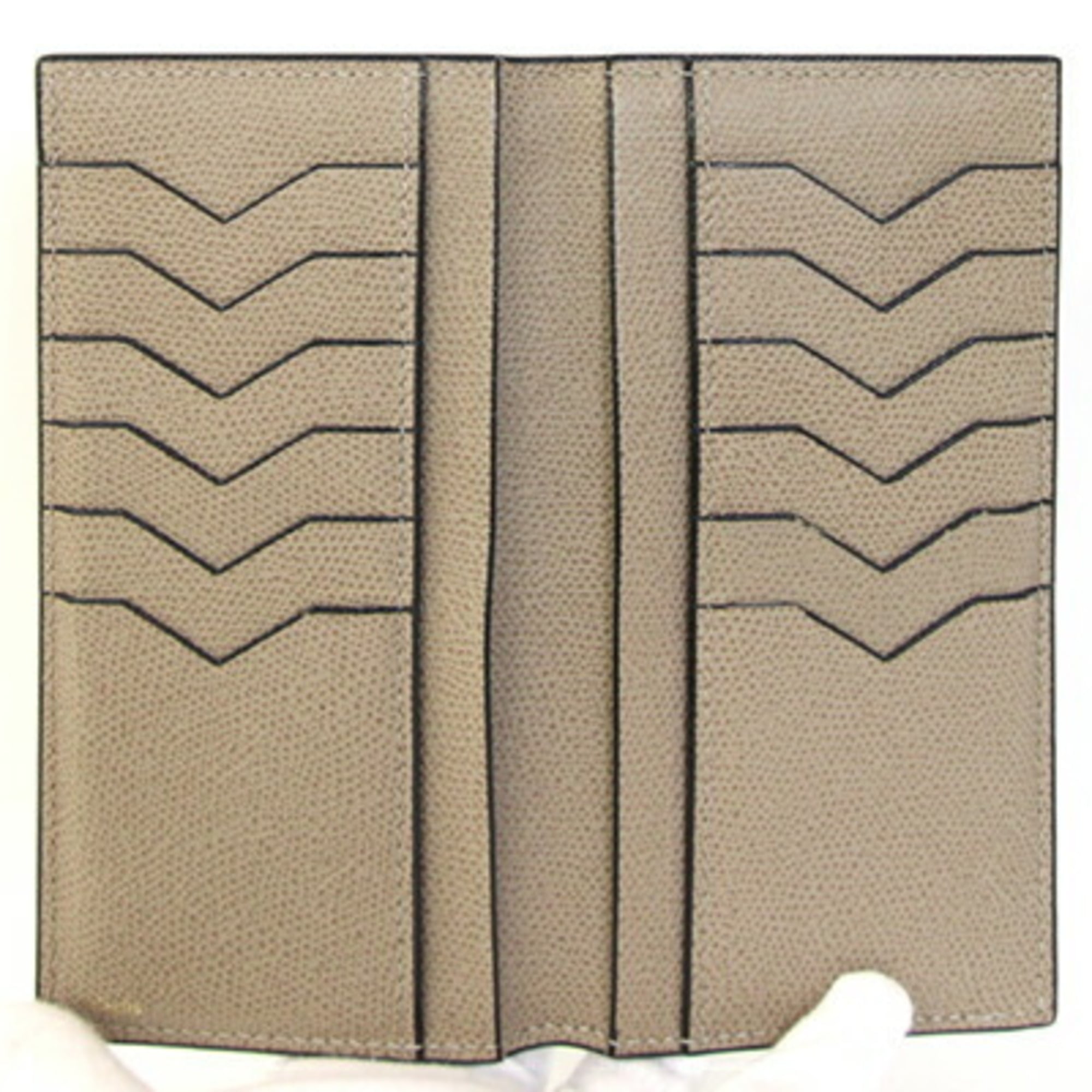 Valextra Bi-Fold Long Wallet Vertical 12 Cards SGNL0021028 Oyster Gray Leather Men's Women's