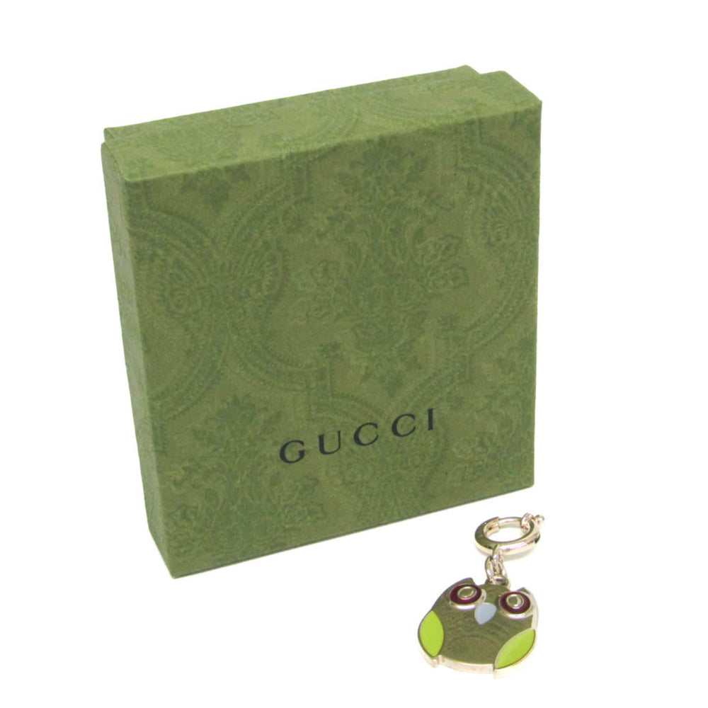Gucci Metal Keyring Charm Silver,Light Green Owl charm — Like New
