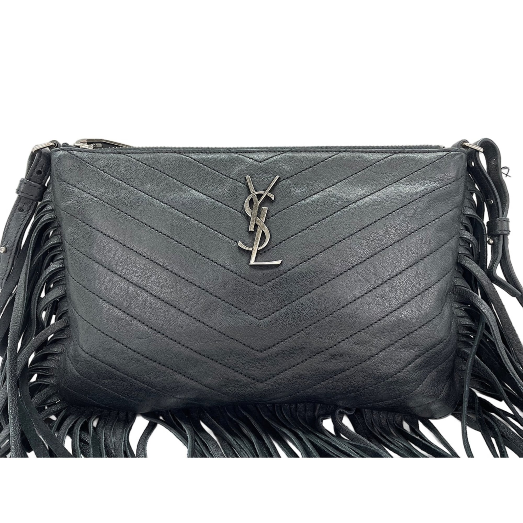Yves Saint Laurent leather shoulder bag, black — New - Store Return