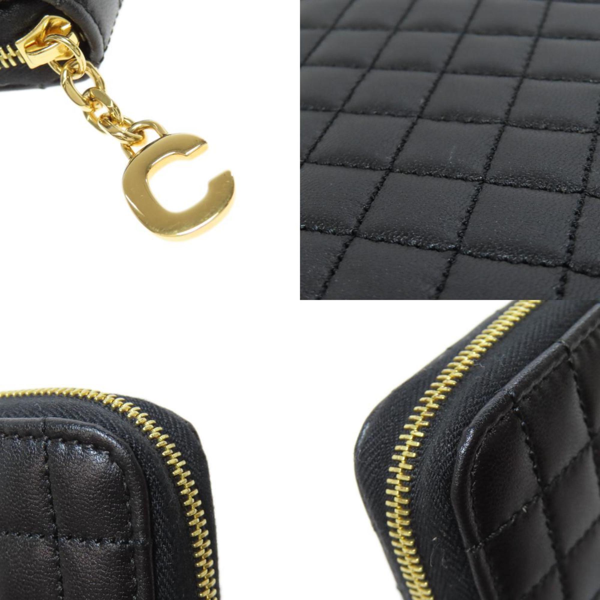 CELINE Round Long Wallet Leather Women's