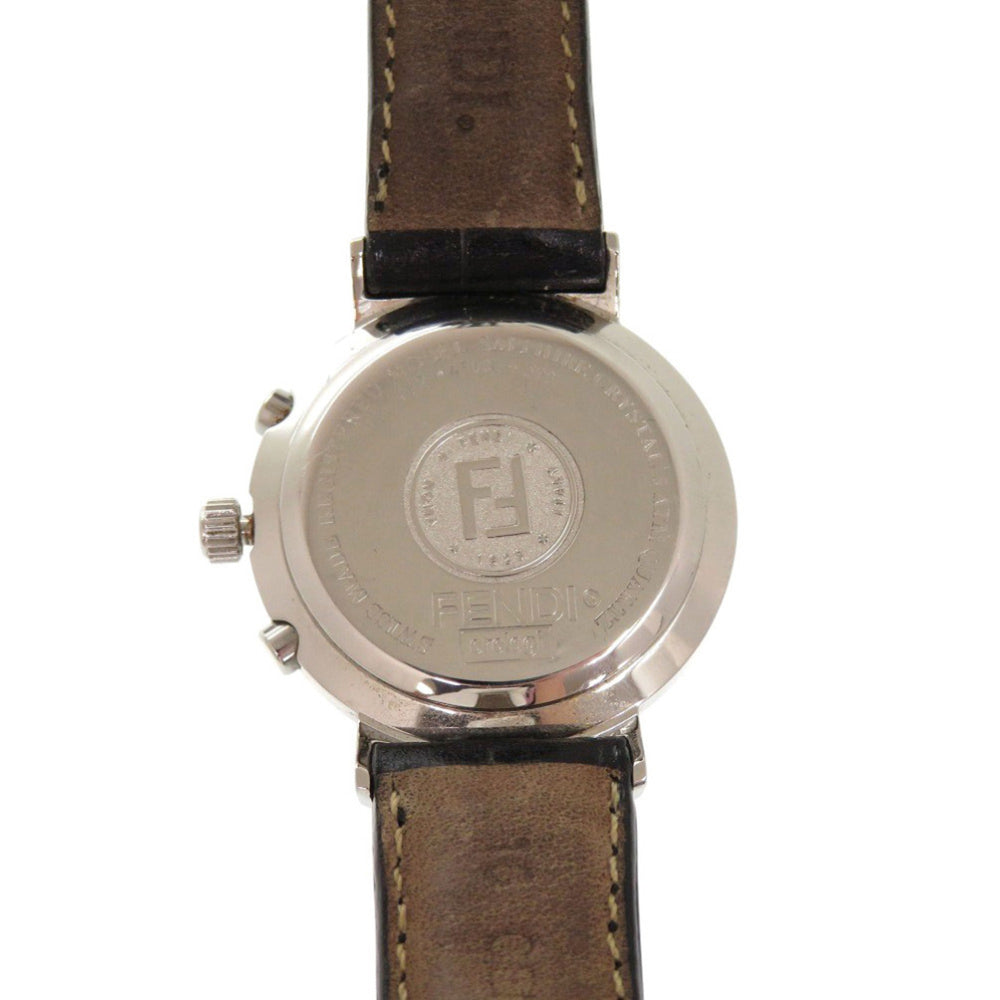 Fendi 4500L Horology Chronograph Stainless Steel Leather Black Quartz Watch with Dial 1735 FENDI — Good
