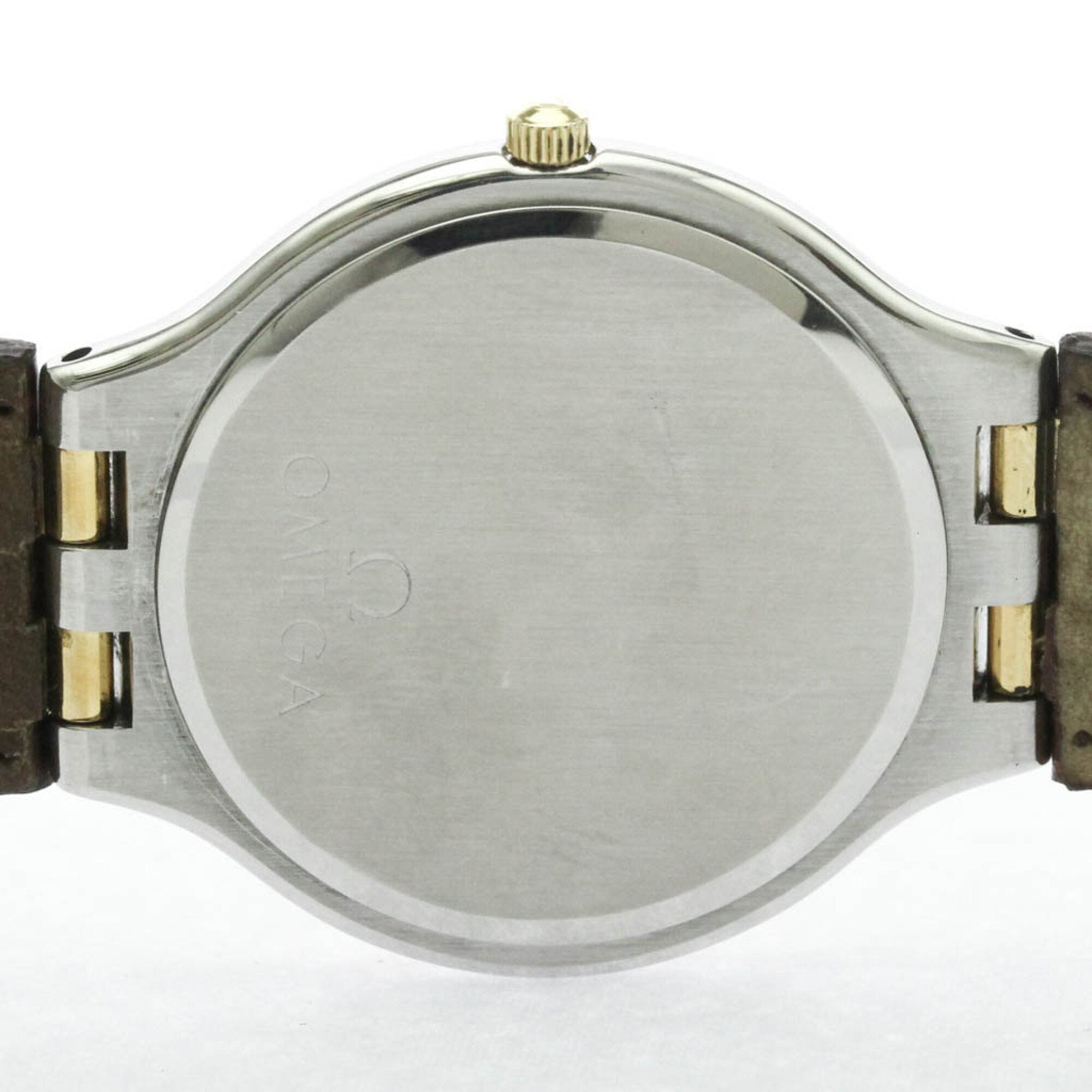 OMEGA De Ville Symbol K18 Gold Steel Quartz Mens Watch 196.0316 Polished — Very Good
