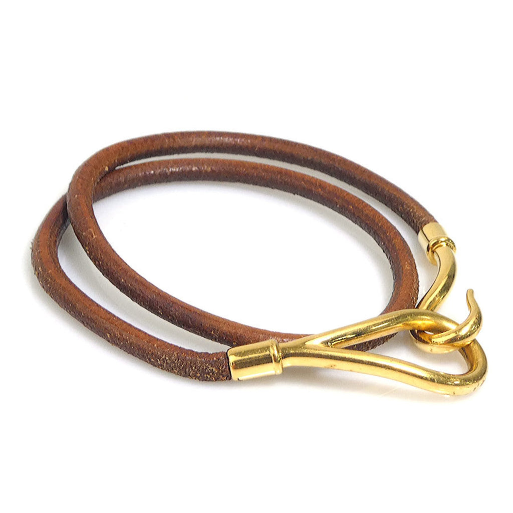 Hermes Hermès Jumbo Leather/Metal Bracelet Choker Necklace in Brown/Gold, Women's, e61168a