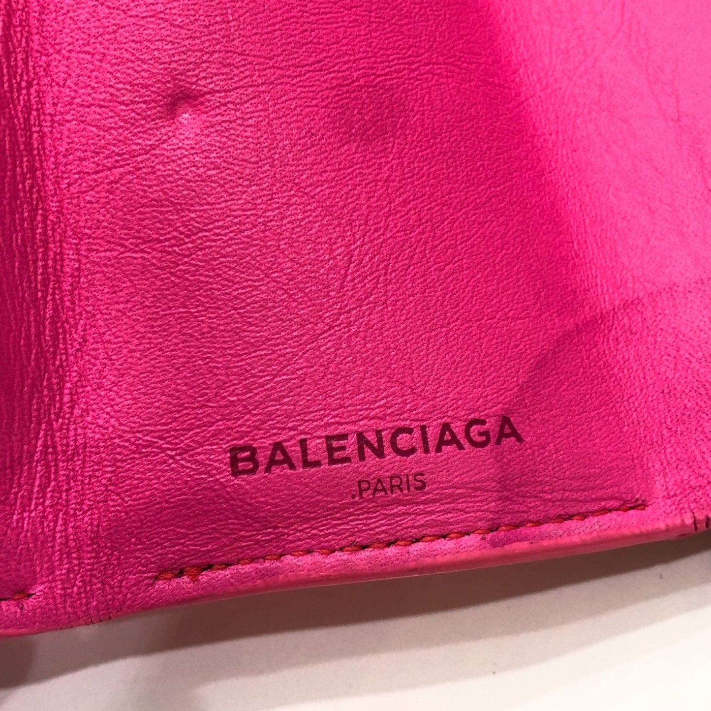 BALENCIAGA 203437 Classic Compact Wallet Tri-fold Leather Women's Pink