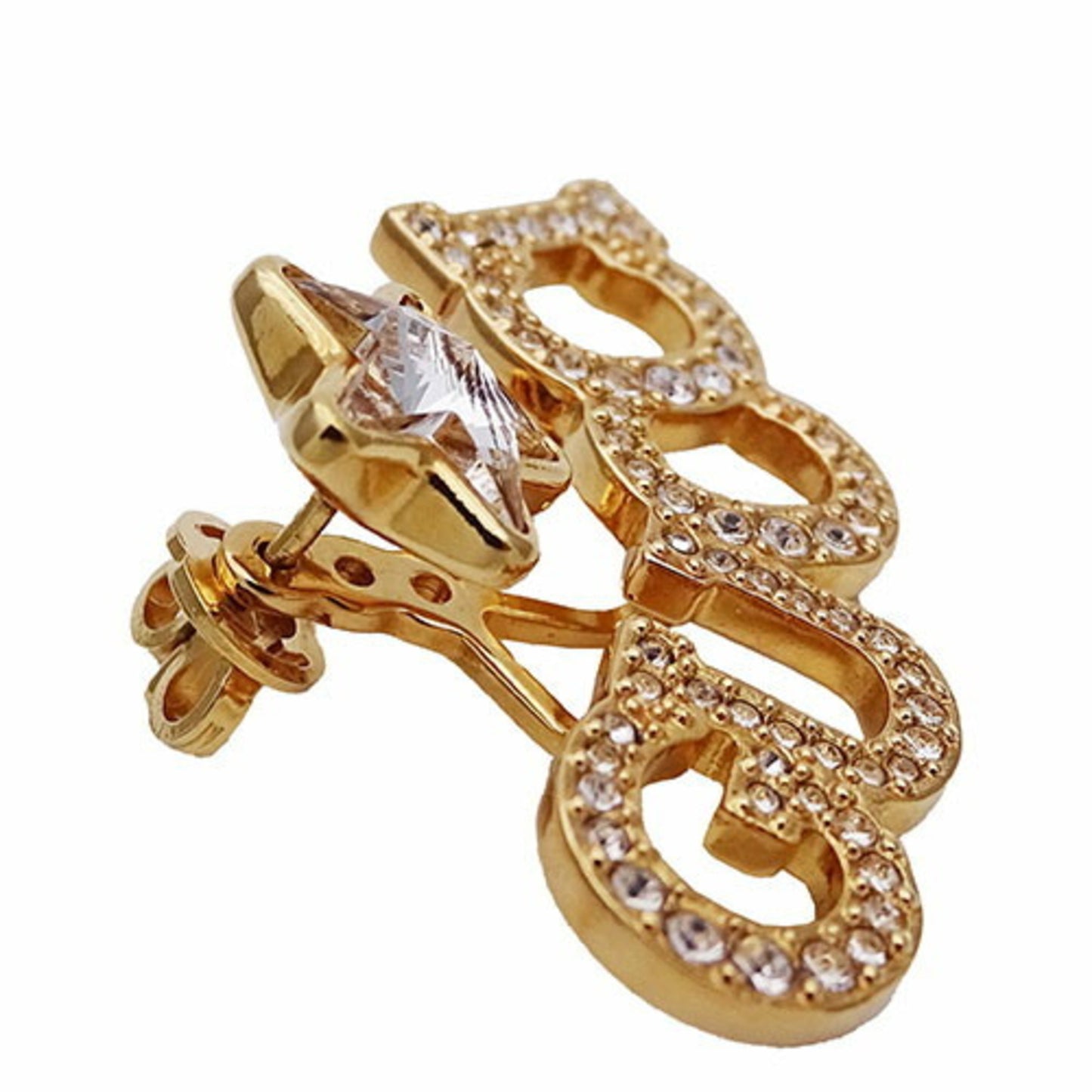 Gucci Earrings for Women, Rhinestone, Crystal, Gold, Star, Script, Single Earring, One Ear