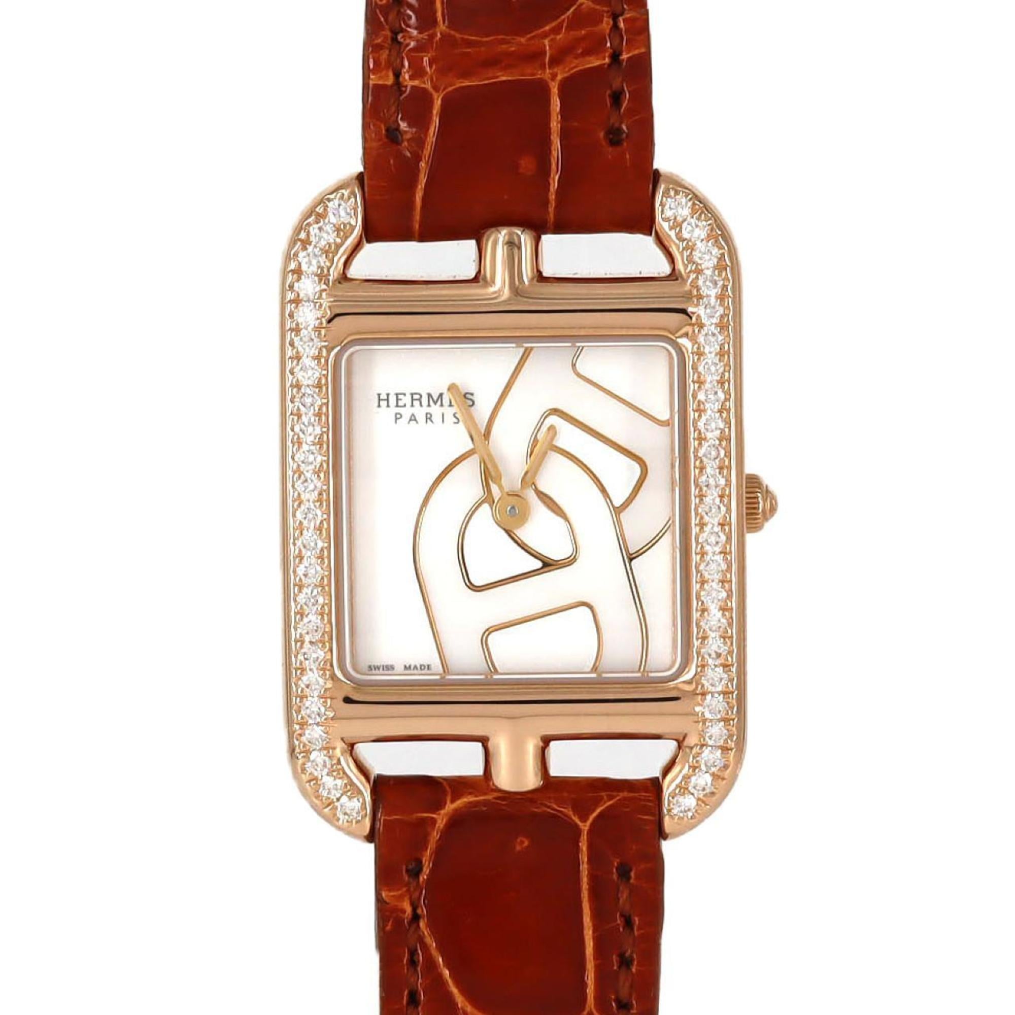 Hermès Cape Cod Chaine d'Ancrejoyer PG D CC1.371 PG/RG Quartz Watch — Very Good