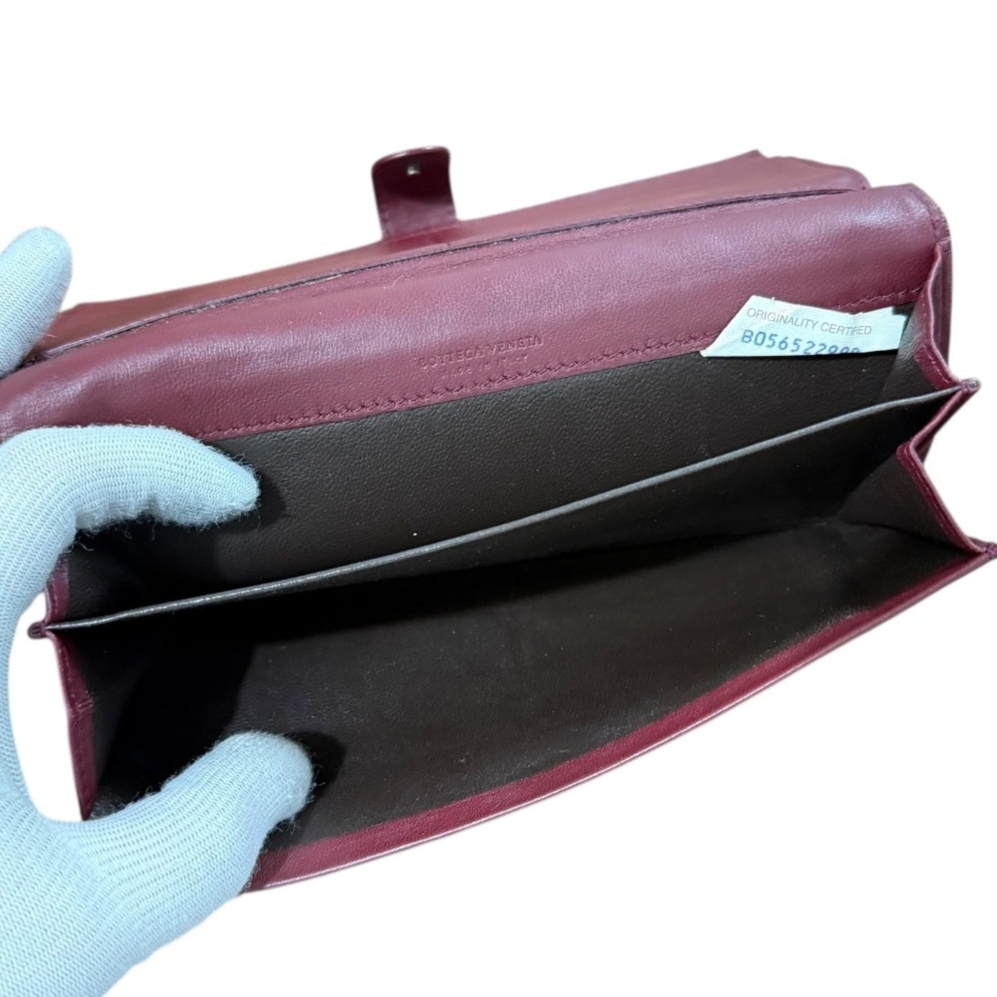 BOTTEGA VENETA Intrecciato Bifold Long Wallet for Men and Women, Bordeaux