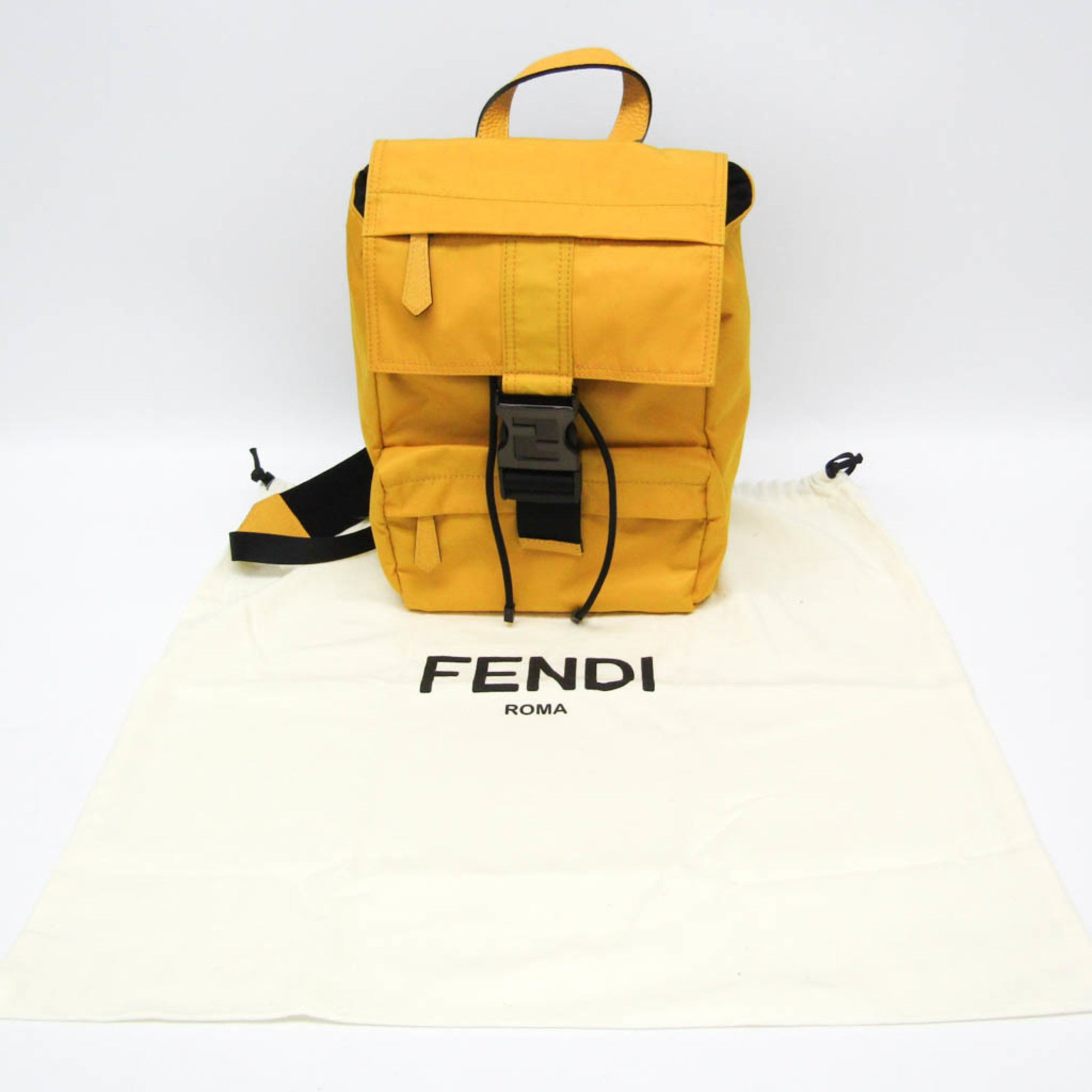 Fendi Fendines 7VZ067 Men,Women Nylon Backpack,Sling Bag Yellow